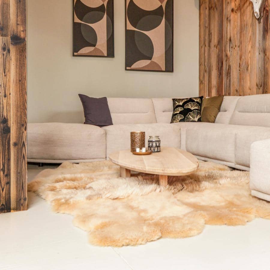 beige schapenvacht vloerkleed skeepe xl