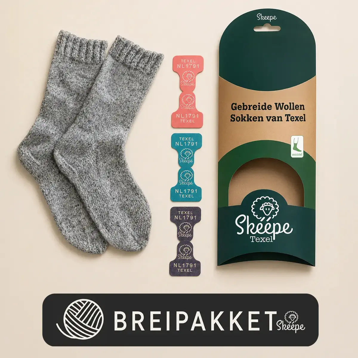 breipakket sokken Texel wol