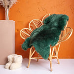 Texelse schapenvacht donker groen