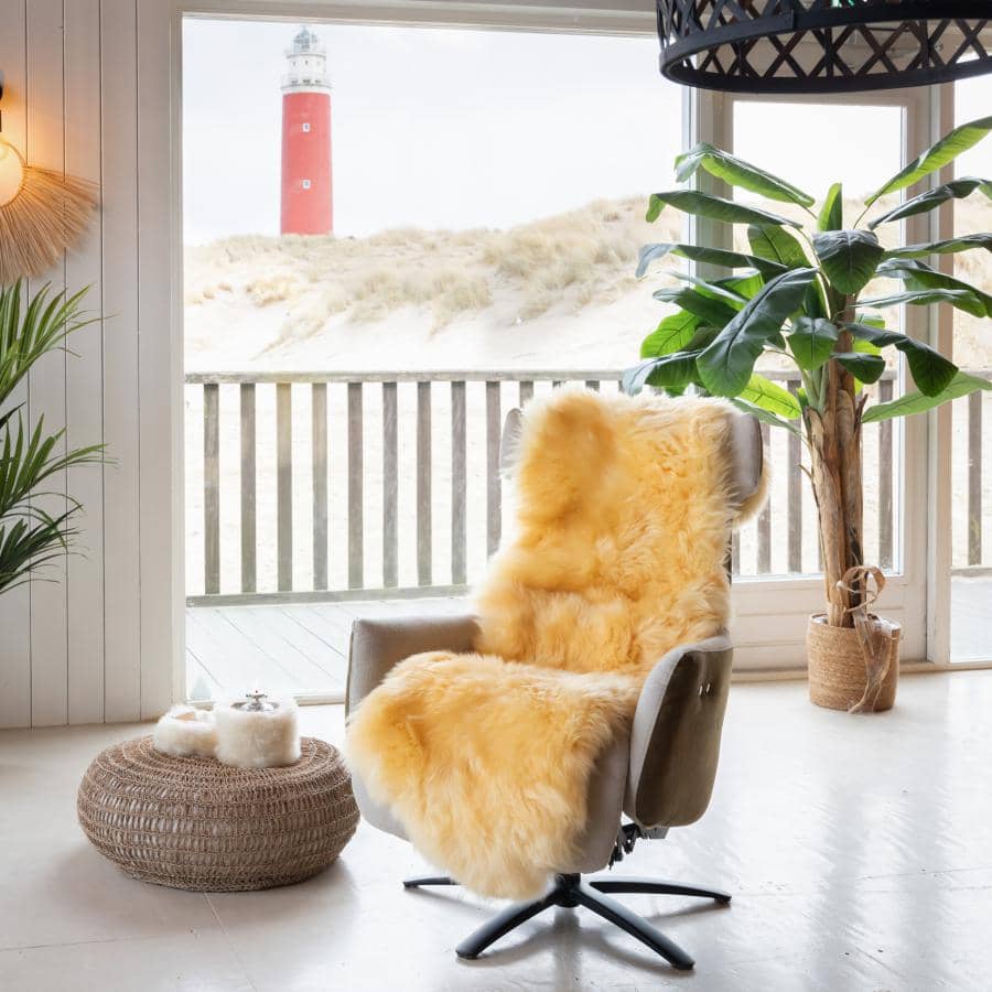 Extra lange Schapenvacht voor stoel of rolstoel - 2 vachten aan elkaar genaaid