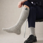 Hellgraue Wollsocken – Kniestrümpfe