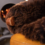brown sheepskin chair