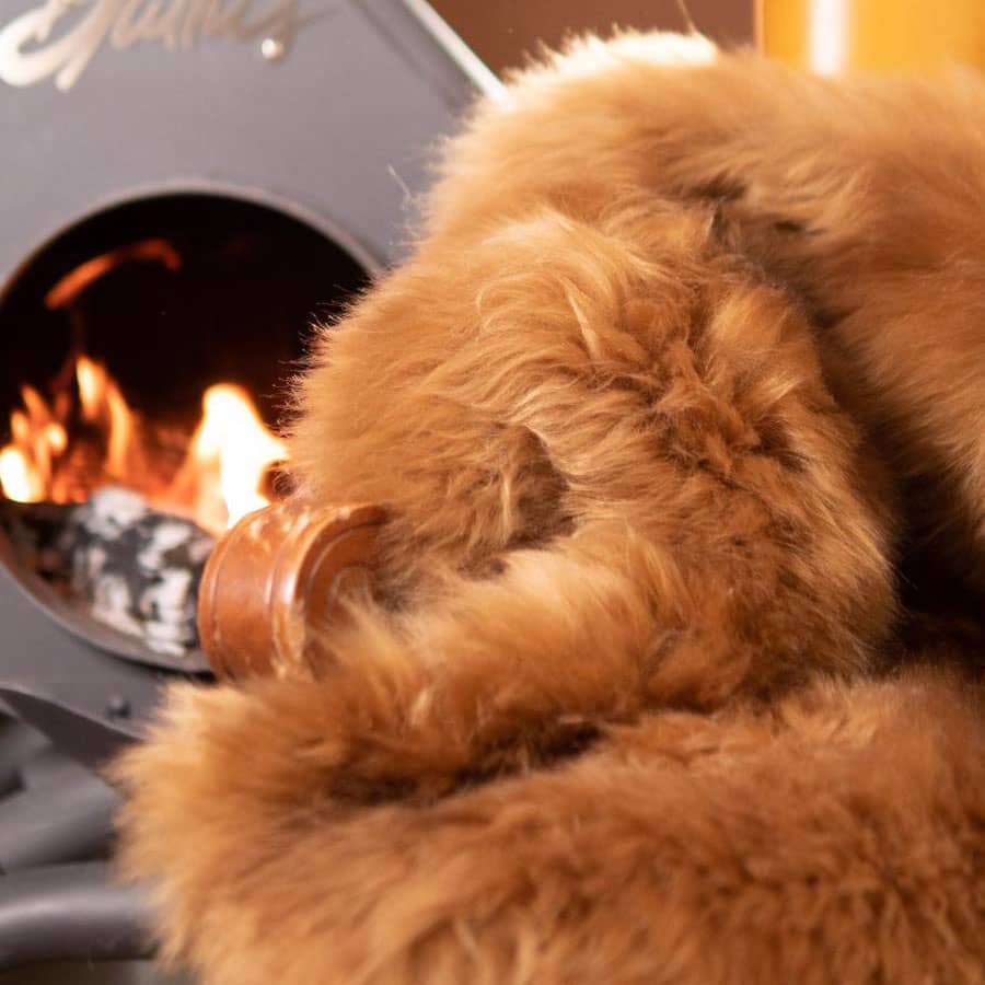 Light brown sheepskin for chair
