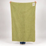 Saliegroene wollen plaid van Texelse wol, afmeting 100 x 150 cm