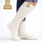 Weiße Wollsocken – Lange Kniestrümpfe