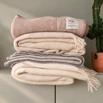 Large Texel wool throw – Light beige