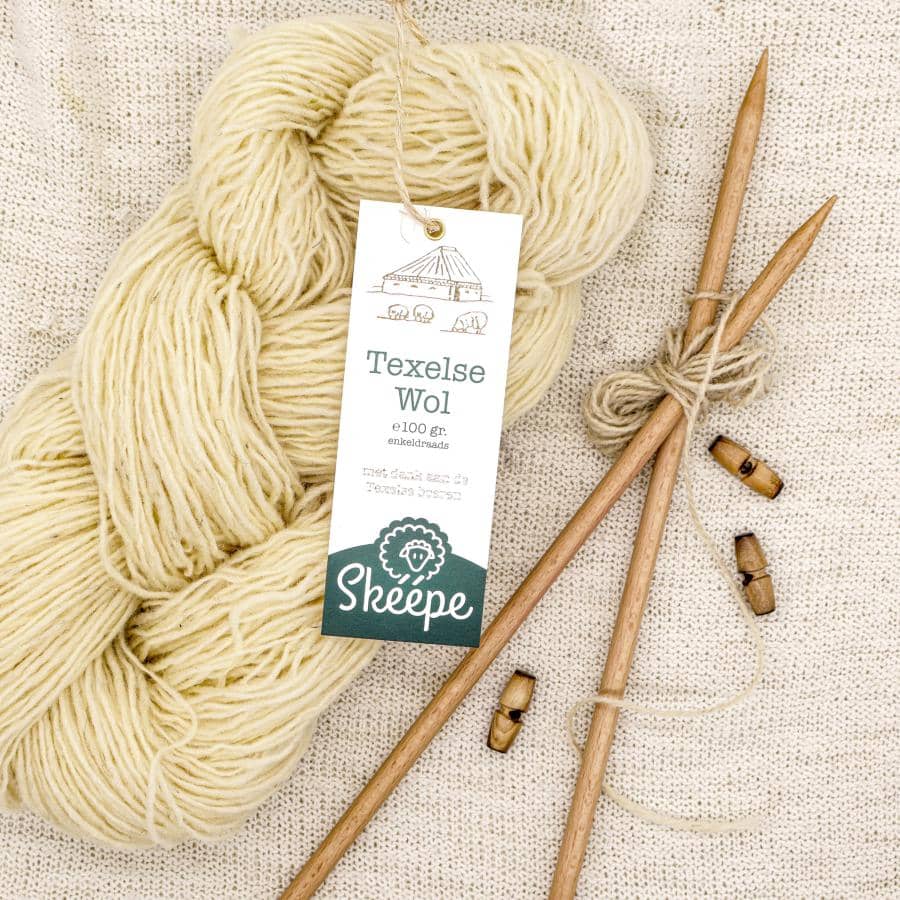 Echt Texelse breiwol, knot, van de Texelse schapenwol. Natuurlijk en duurzaam