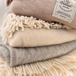 Large Texel wool throw – Light beige