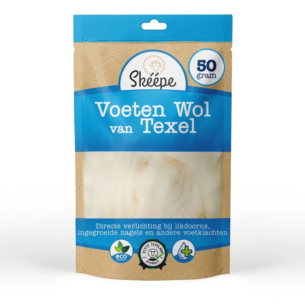 Texelse voetenwol verzacht bij likdoorns, ingegroeide nagels, eeltplekken, eeltknobbels en andere voetklachten