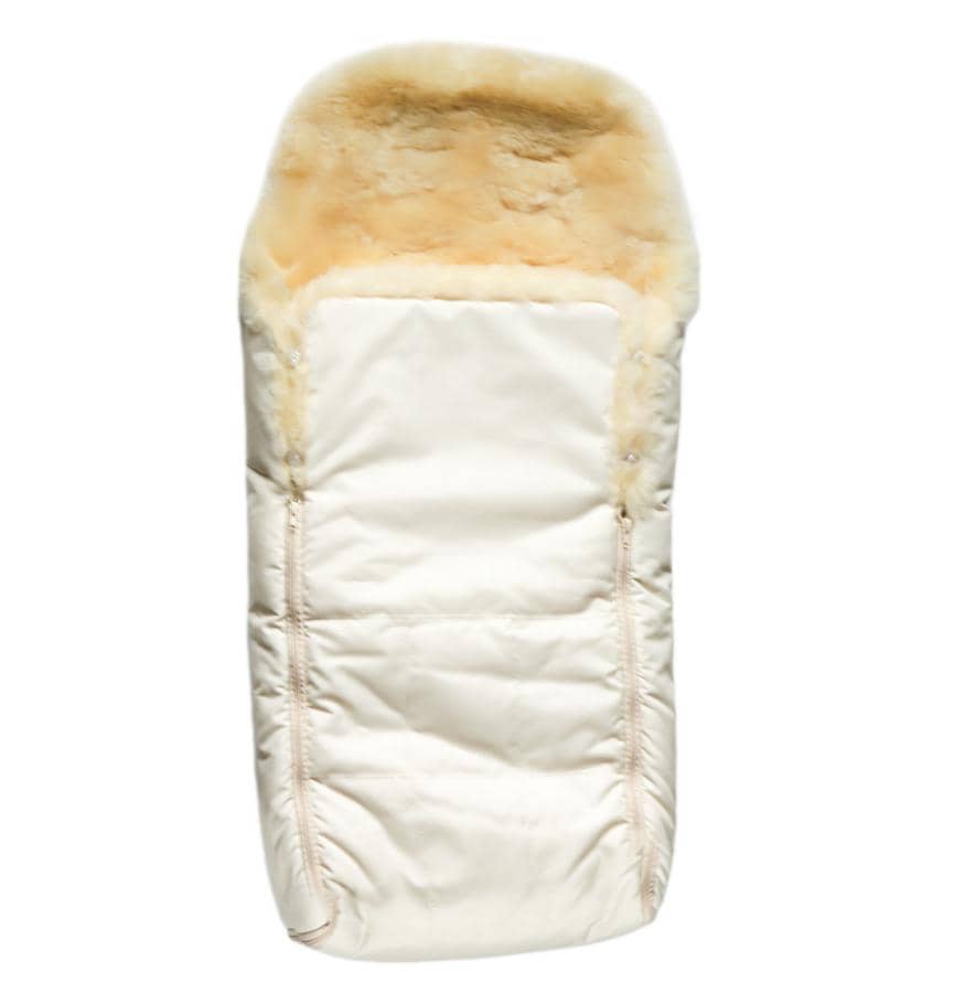 Voetenzak van medicinaal gelooid lamsvacht - beige