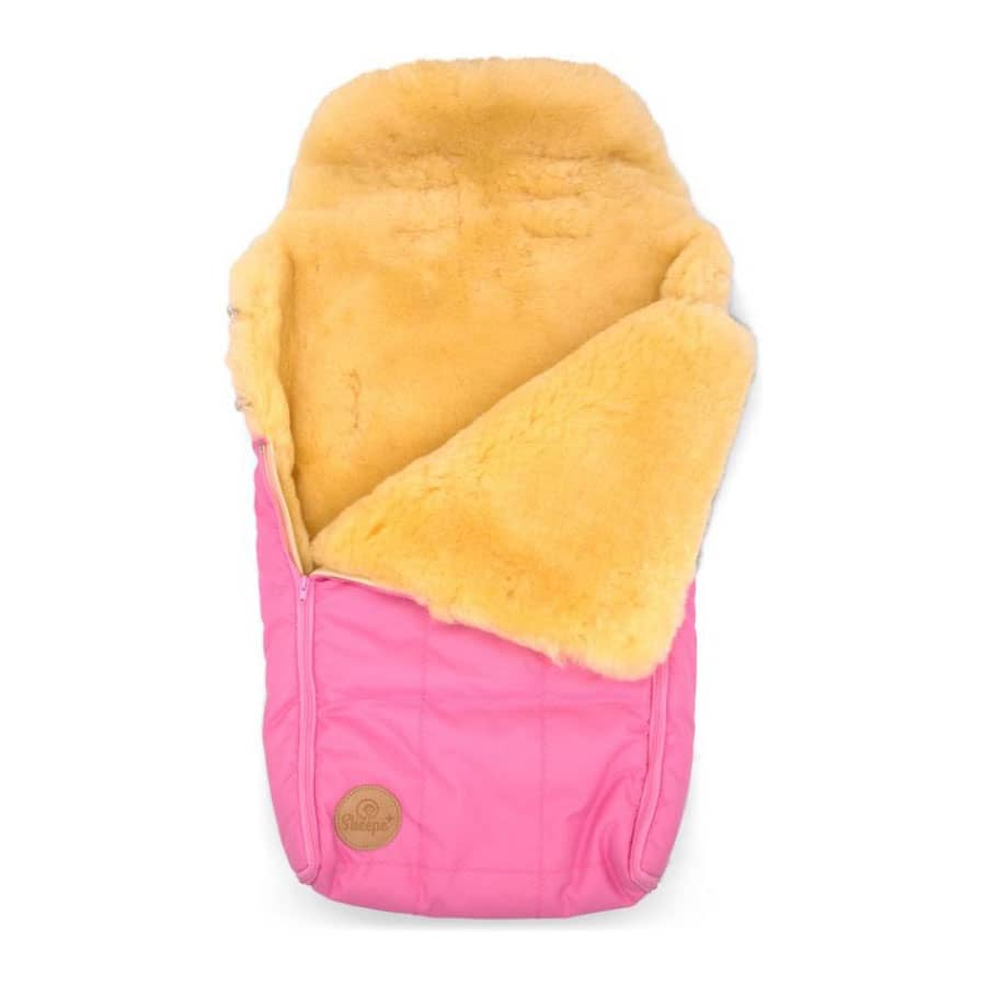 Voetenzak van medicinaal gelooid lamsvacht - roze