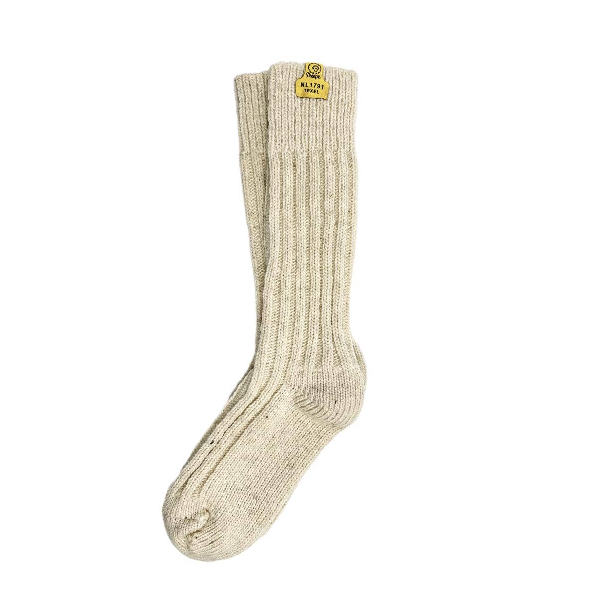 Gestrickte Wollsocken - weiß