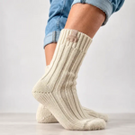 Weiße Wollsocken – Mittellang