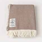 beige warme deken van wol - Texel