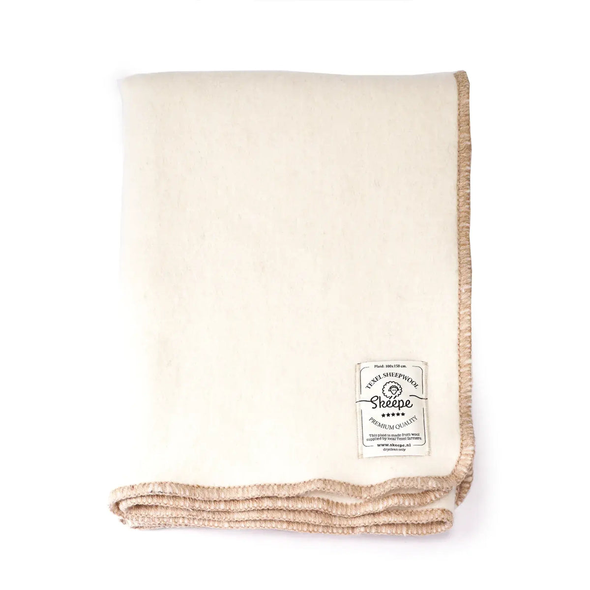 Witte wollen plaid van Texelse wol