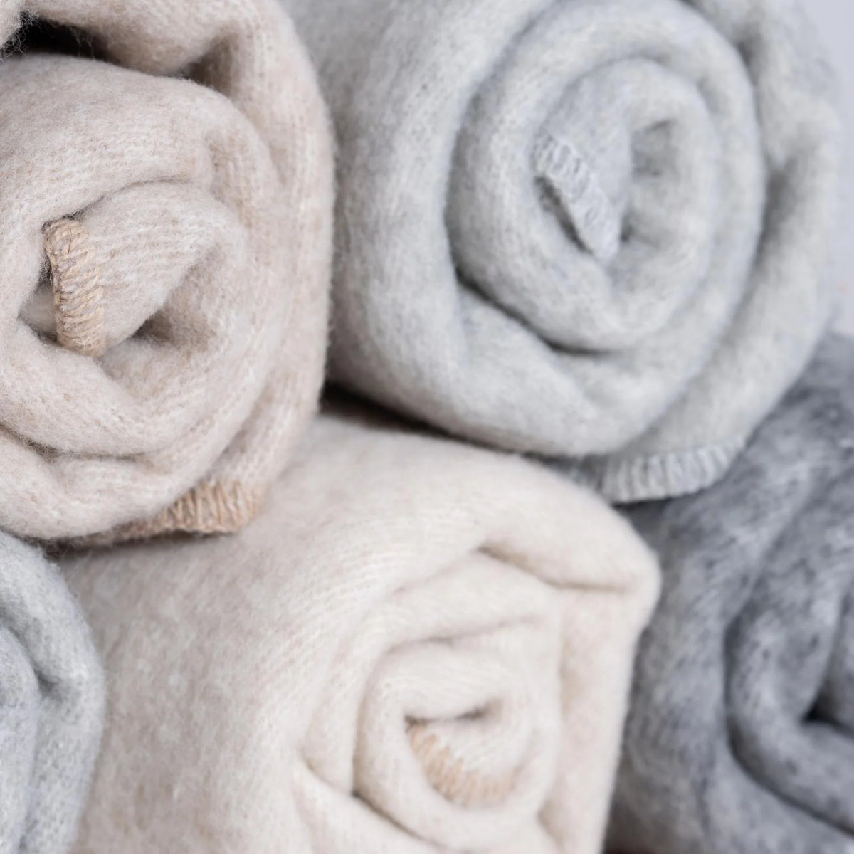 wollen plaid licht grijs