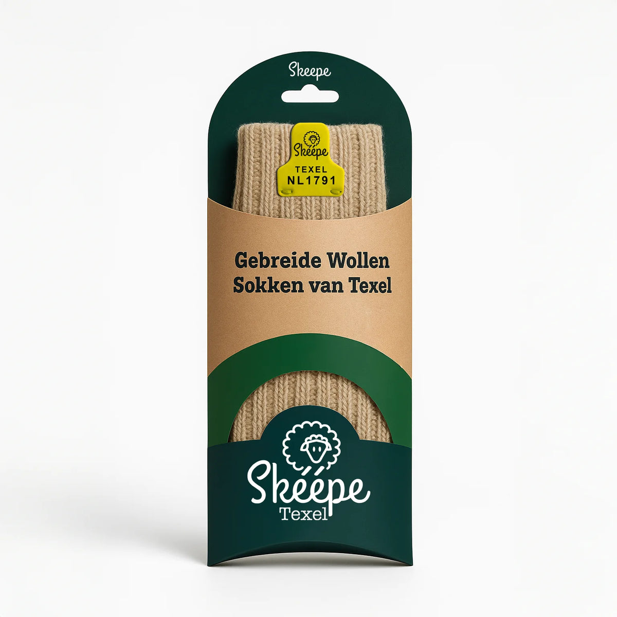 beige wollen sokken cadeau man vrouw