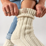 Weiße Wollsocken – Mittellang