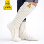 Weiße Wollsocken – Lange Kniestrümpfe