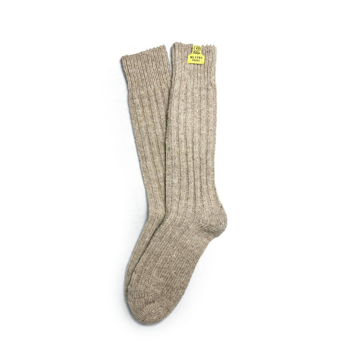 bruine beige wollen sokken Texel