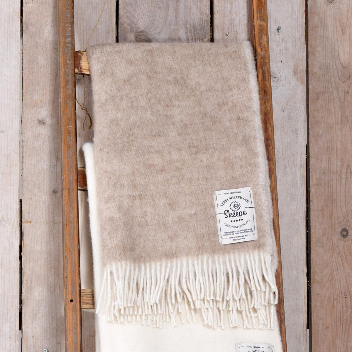 Wollen plaid beige