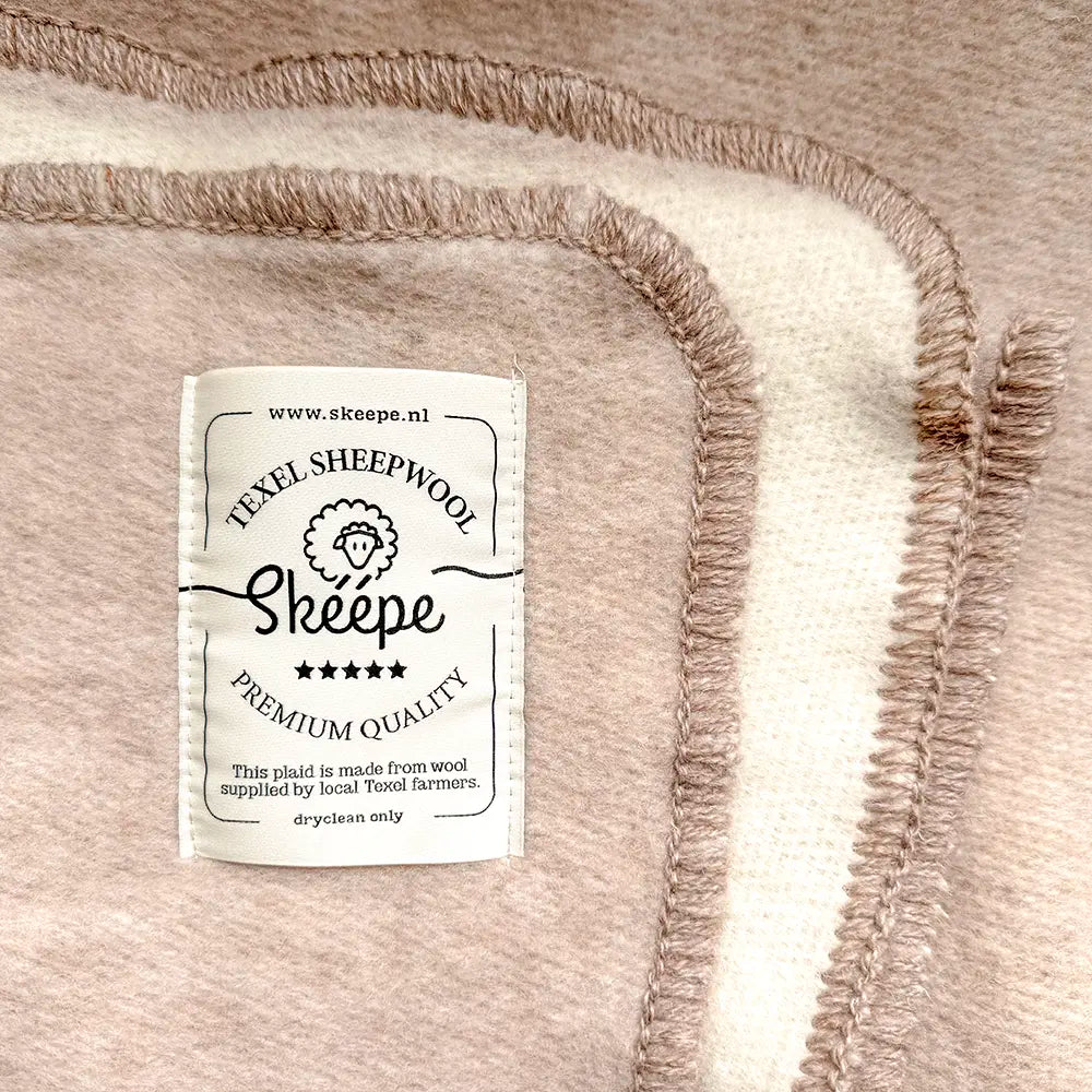 beige wollen deken - Texel