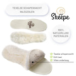 Schoenzolen, inlegzolen van schapen wol en leer. Texelse schapenvacht inlegzool.