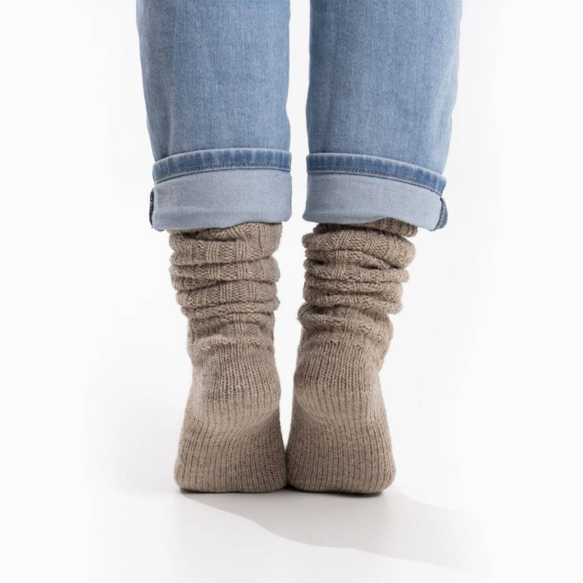 stoere wollen sokken dames beige