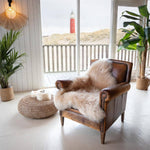 Licht beige schapenvacht stoel - Texelse schapenvachten