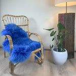 Texelse schapenvacht, blauw geverfd