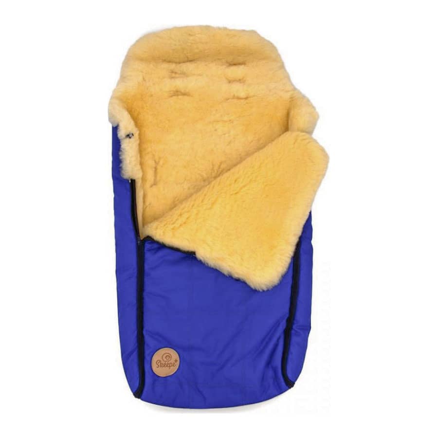 Voetenzak van medicinaal gelooid lamsvacht - blauw