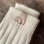 Weiße Wollsocken – Lange Kniestrümpfe