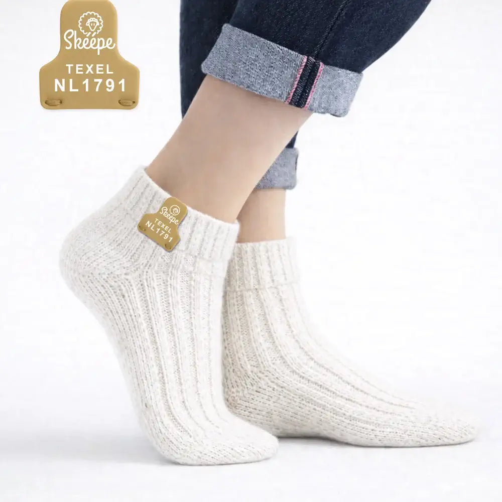 Weiße Wollsocken – Knöchelsocken