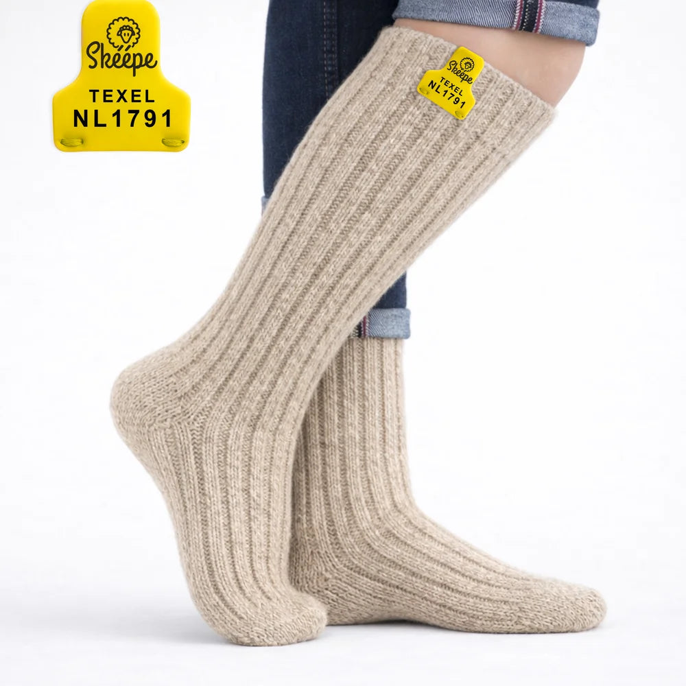wollen sokken - Beige- Texel