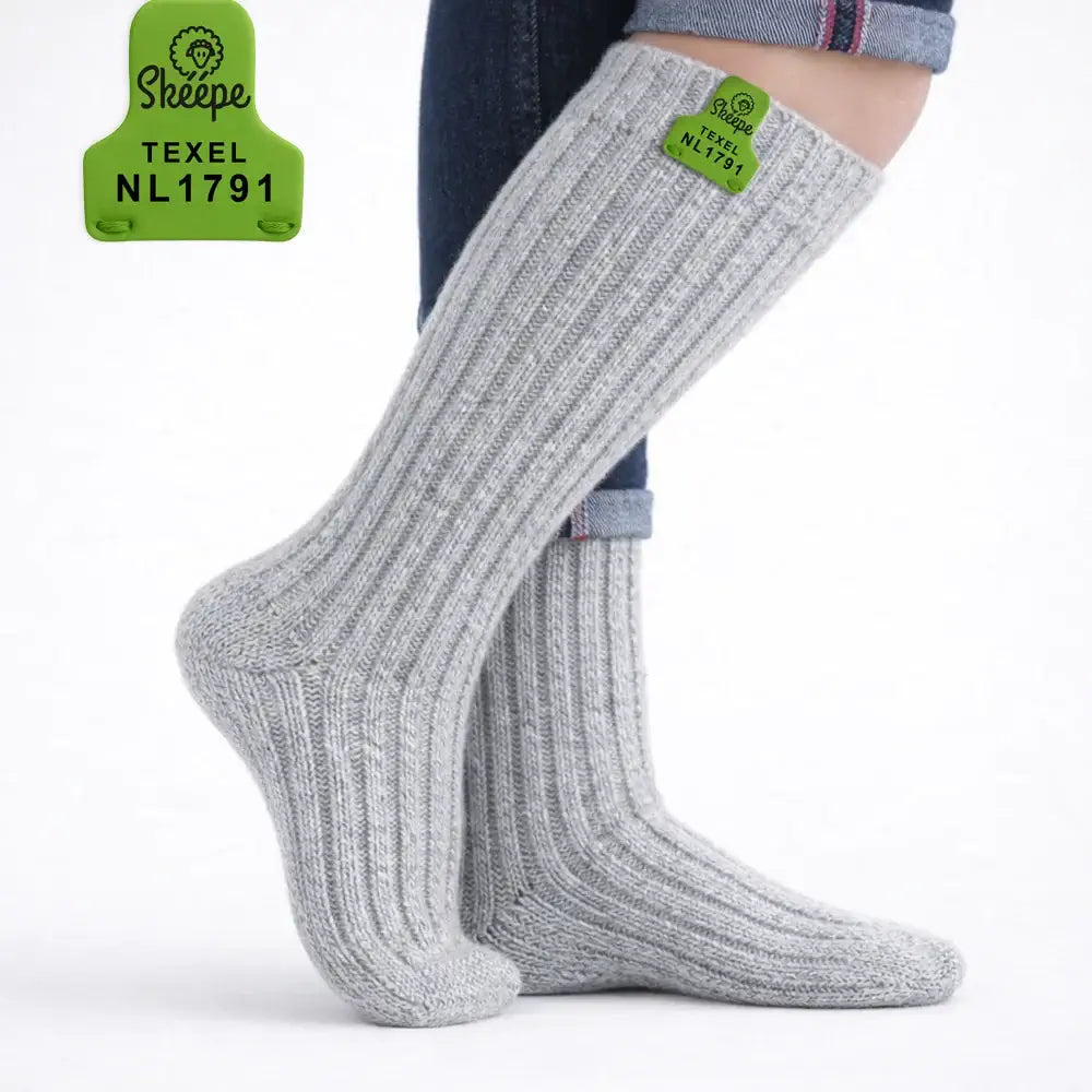 Lichtgrijze wollen sokken