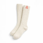 Weiße Wollsocken – Lange Kniestrümpfe