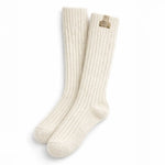 Weiße Wollsocken – Lange Kniestrümpfe