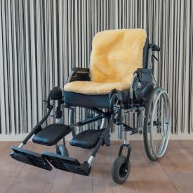 Rollstuhlkissen aus medizinischem Texel-Lammfell